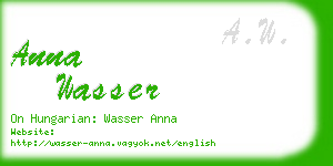 anna wasser business card